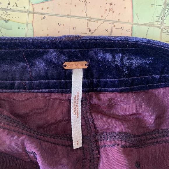 Free People Embroidered Velvet Shorts 0 2 XS S - Picture 8 of 9